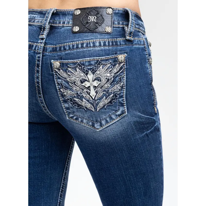 Miss Me Adina Cross Bootcut Jeans – Style M9535BV
