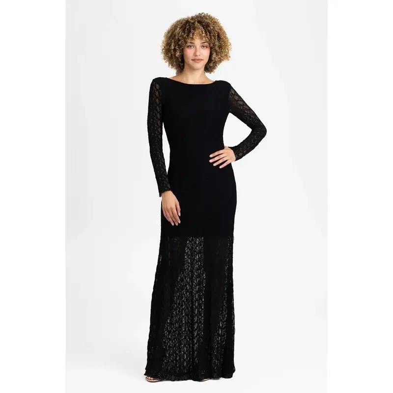 Miss Me Audrina Long Sleeve Maxi Dress