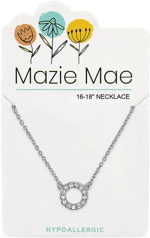 Modern Open Circle Pendant Necklace in Silver