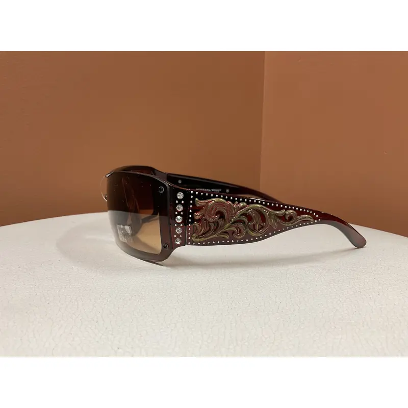 Montana West Filigree-Design Sunglasses with Protective Case – Stylish UV Protection, Model X002R8QG9D