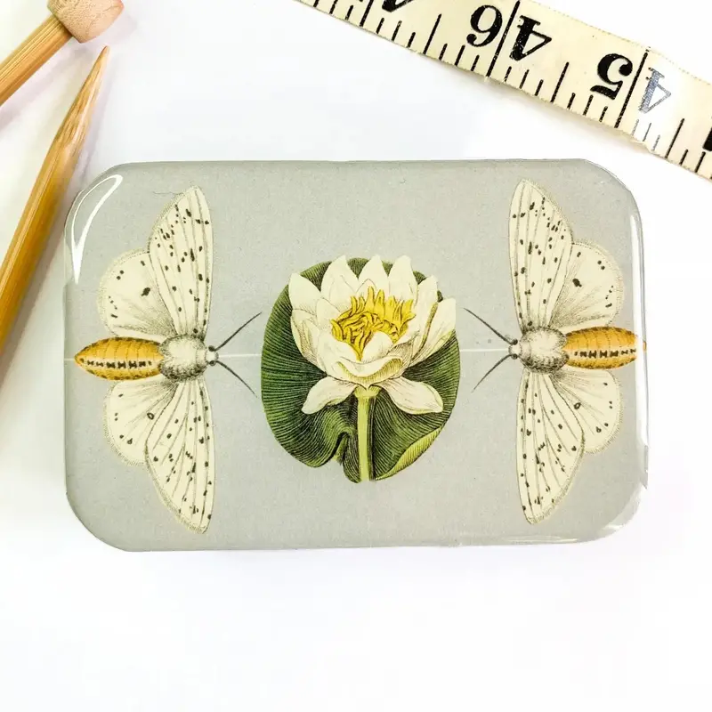 Moth & Lotus Floral Large Slider Notions Tin