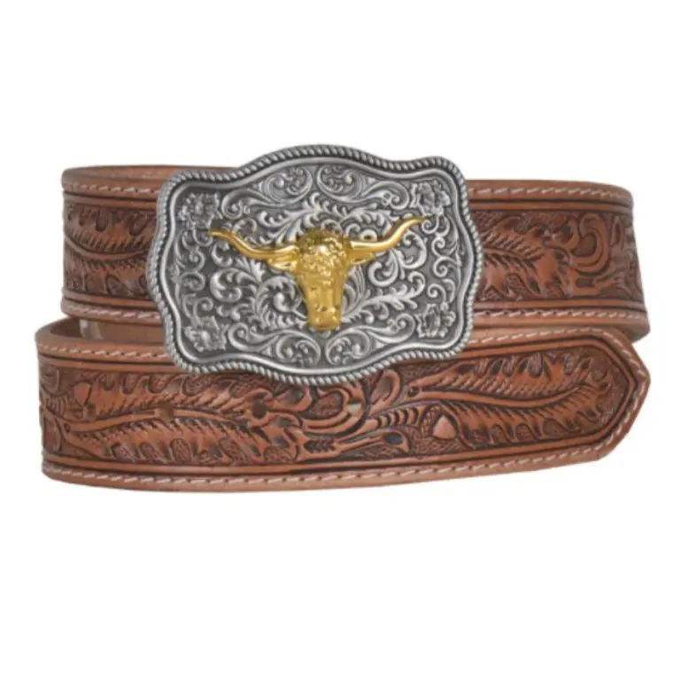 Myra Women’s Hand-Tooled Frenzy Leather Belt – Artisan-Crafted, Style S-4817