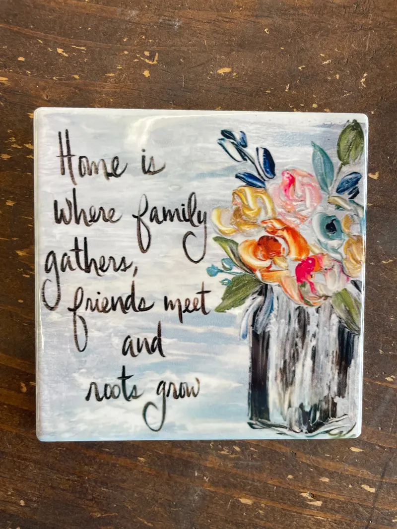 Nature-Inspired Coaster – ‘Roots Grow’ Motivational Design