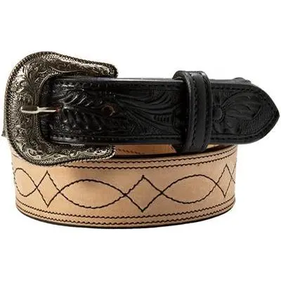 Nocona Youth Natural Roughout Belt with Classic Bootstitch Pattern