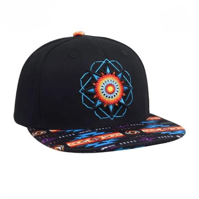 Nu Trendz Tribal Print Cap for Women with Embroidered Star Accent