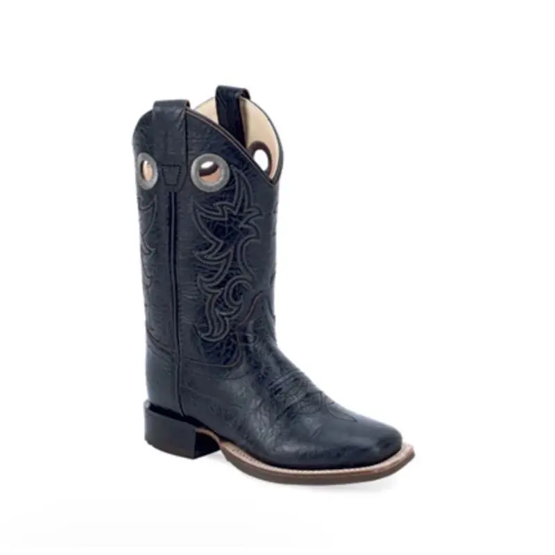 Old West Charcoal Square-Toe Youth Cowboy Boots (BSY1989)
