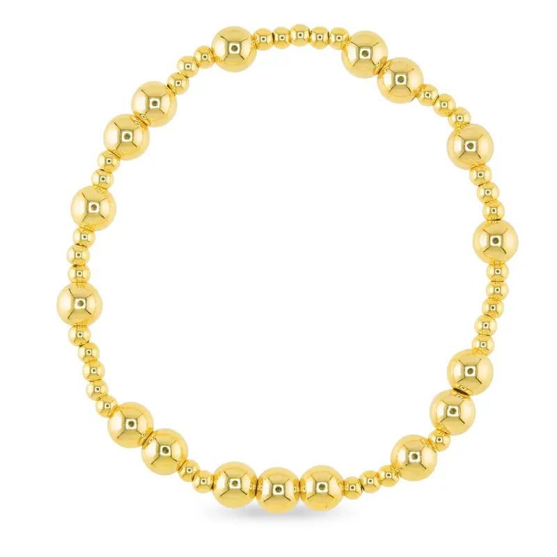 Oversized Gold Bead Bracelet with Stretch Band