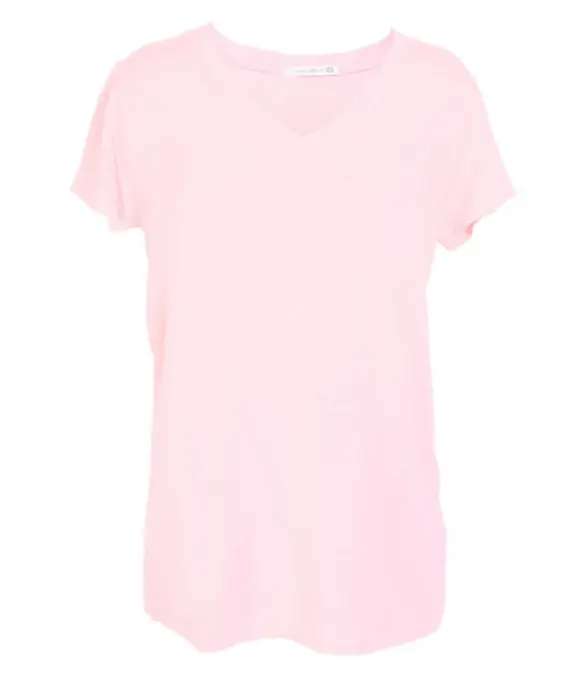 Pale Pink Luxe V-Neck Pajama Top