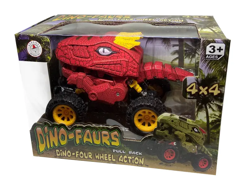 Pull-Back Dinosaur Truck Toy – Gift-Ready Window Box Packaging