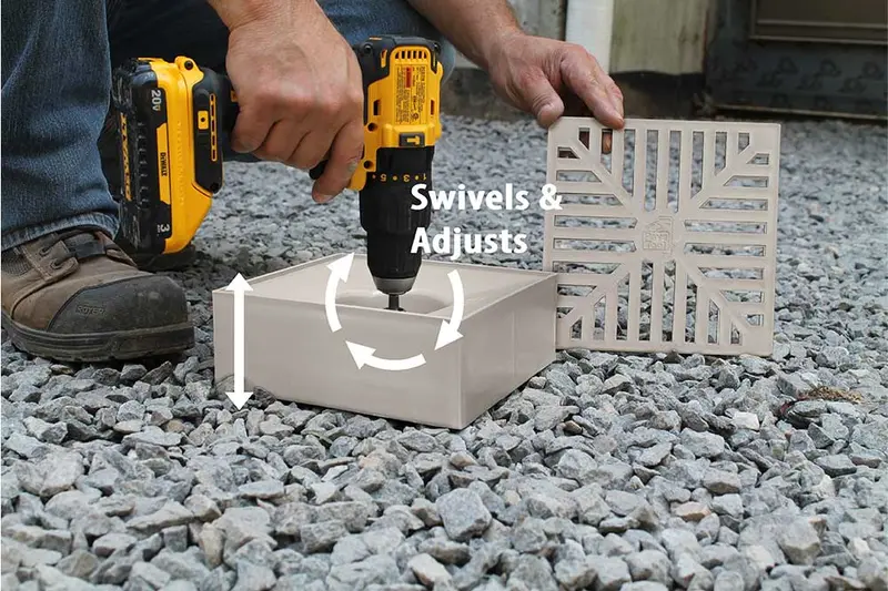 Quick-E Adjustable Plastic Patio Drain System