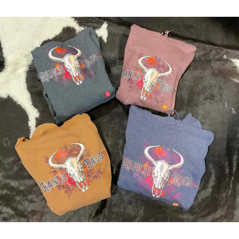 Ranch Rags Co. Floral Skull Design Towel