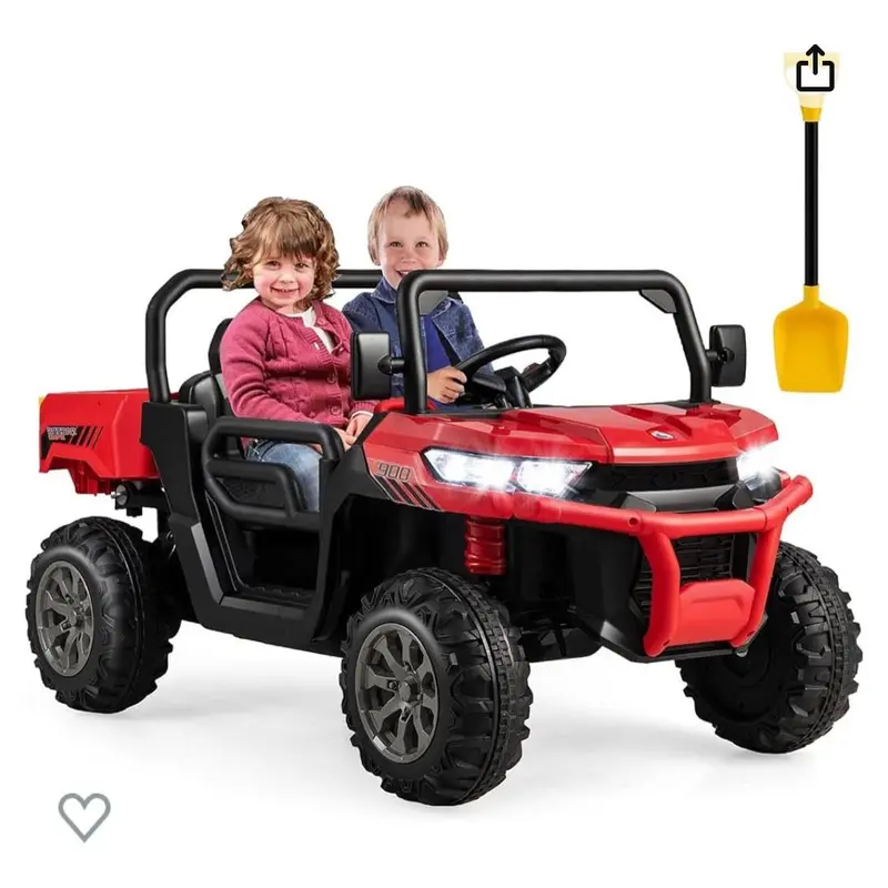 Red Side-by-Side 12V Ride-On Power Wheels Vehicle