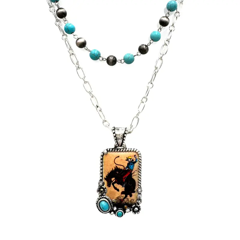 Rodeo-Themed Cowboy Charm Necklace