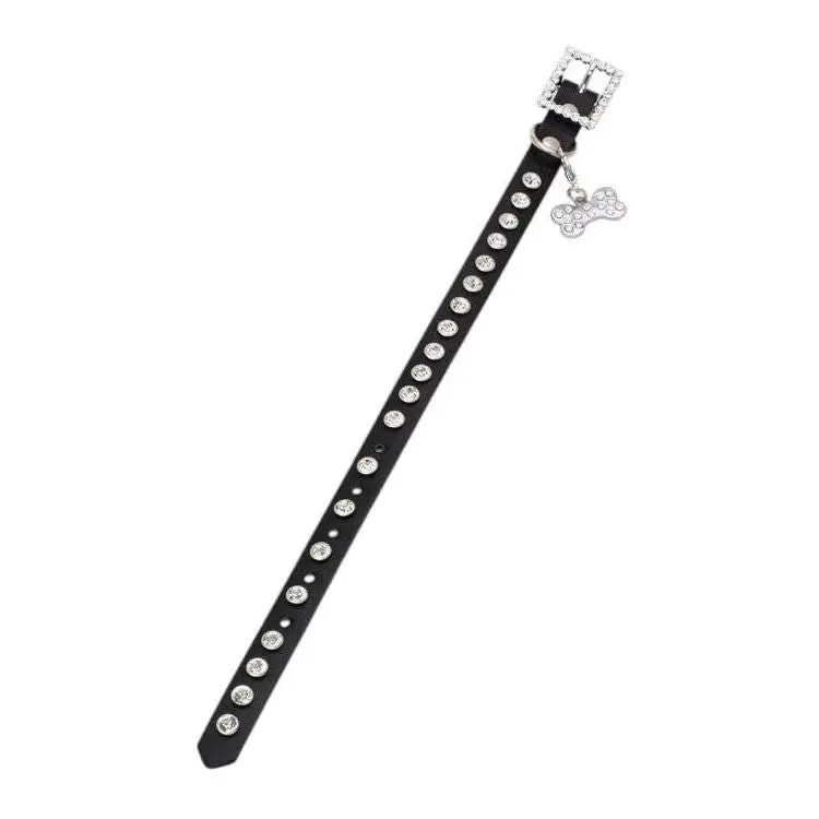 Rope & Spurs Crystal-Studded Dog Collar — Adjustable Pet Accessory