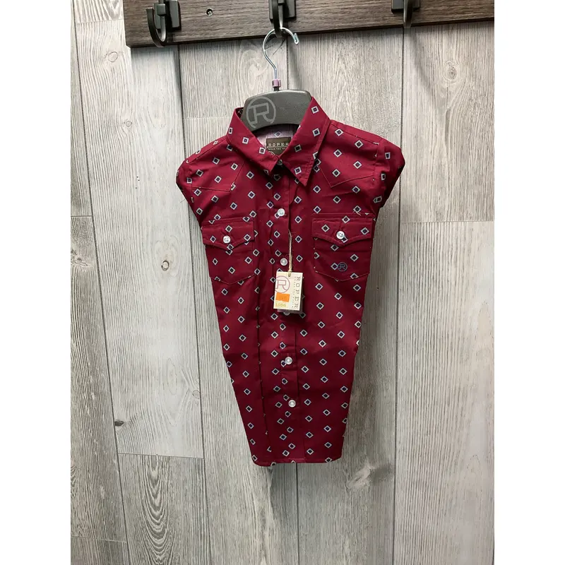Roper Girls’ Lucky Red Western Shirt – Long Sleeve, Snap-Front 03-80-325-4038