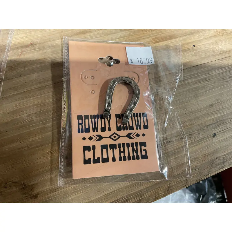 Rowdy Crowd Horseshoe-Shaped Enamel Hat Pin