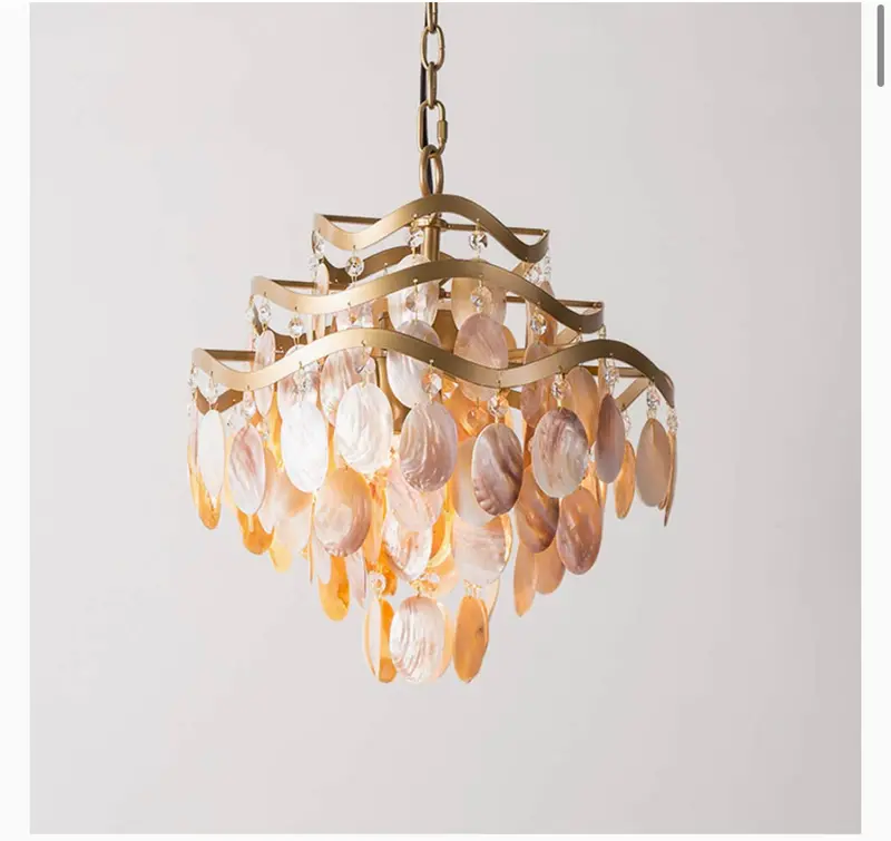 Rustic Seashell-Inspired Chandelier with Vintage Charm