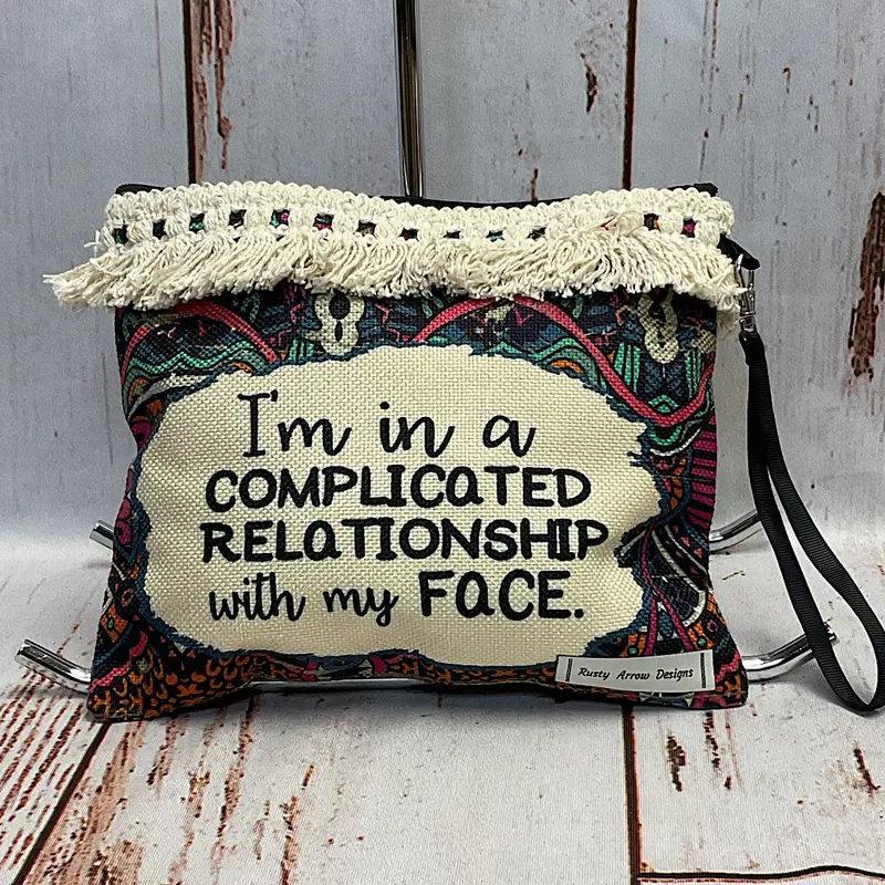 Rusty Arrow Designs ‘Complicated Relationship With My Face’ Travel Pouch