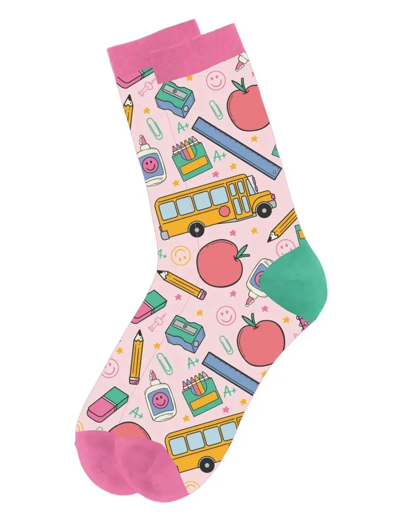 School Days Tall Socks – Fun Print & Comfort Fit for Kids