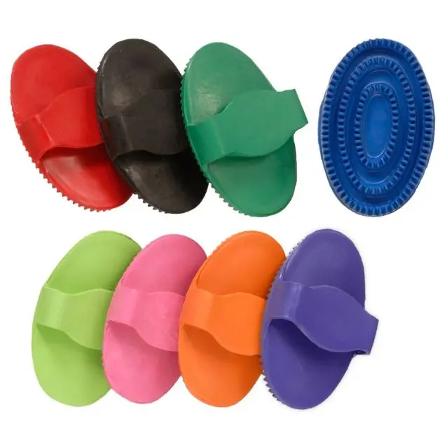 Senior-Friendly Rubber Curry Comb for Gentle Grooming