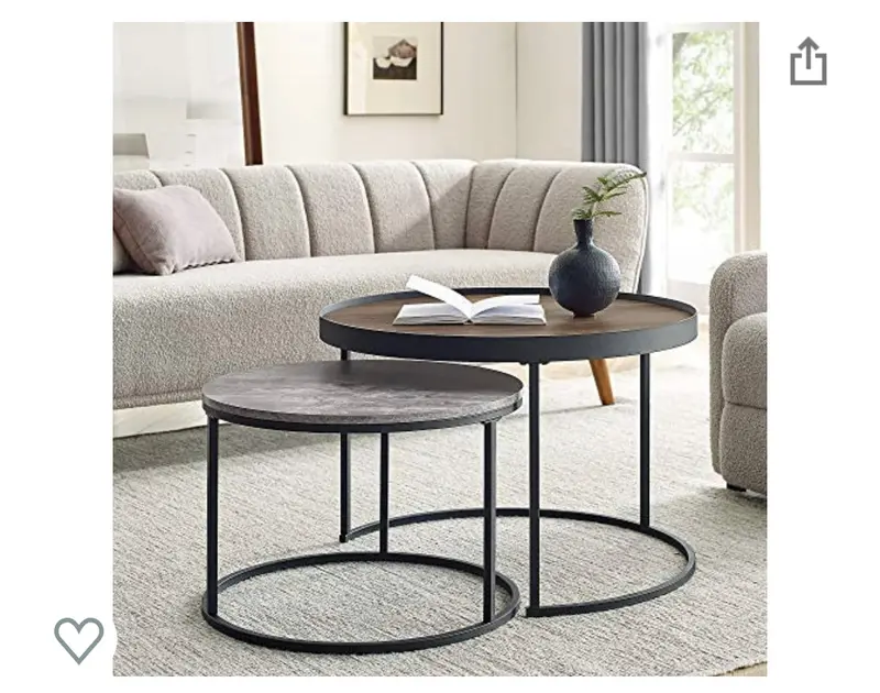 Set of Round Nesting Coffee Tables – Space-Saving Living Room Solution