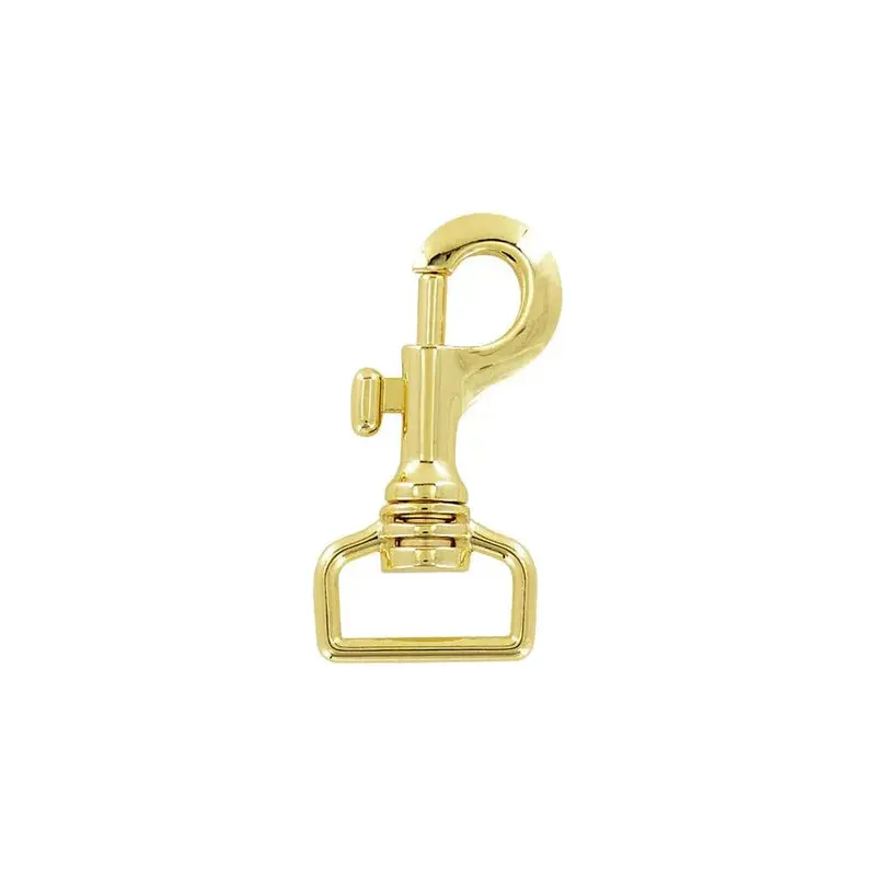 Shiny Gold Bolt-Swivel Snap Hook (1″, Zinc Alloy)