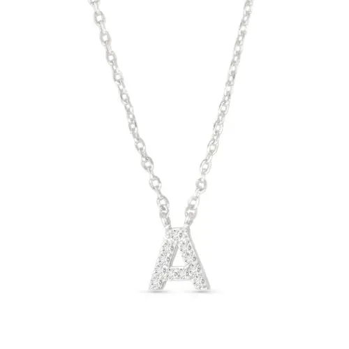 Silver Cubic Zirconia Personalized Initial Necklace
