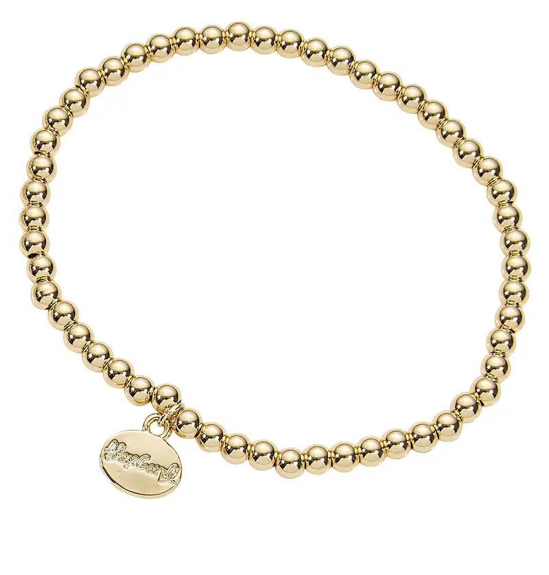 Sleek 4mm Water-Resistant Gold Ball Bracelet