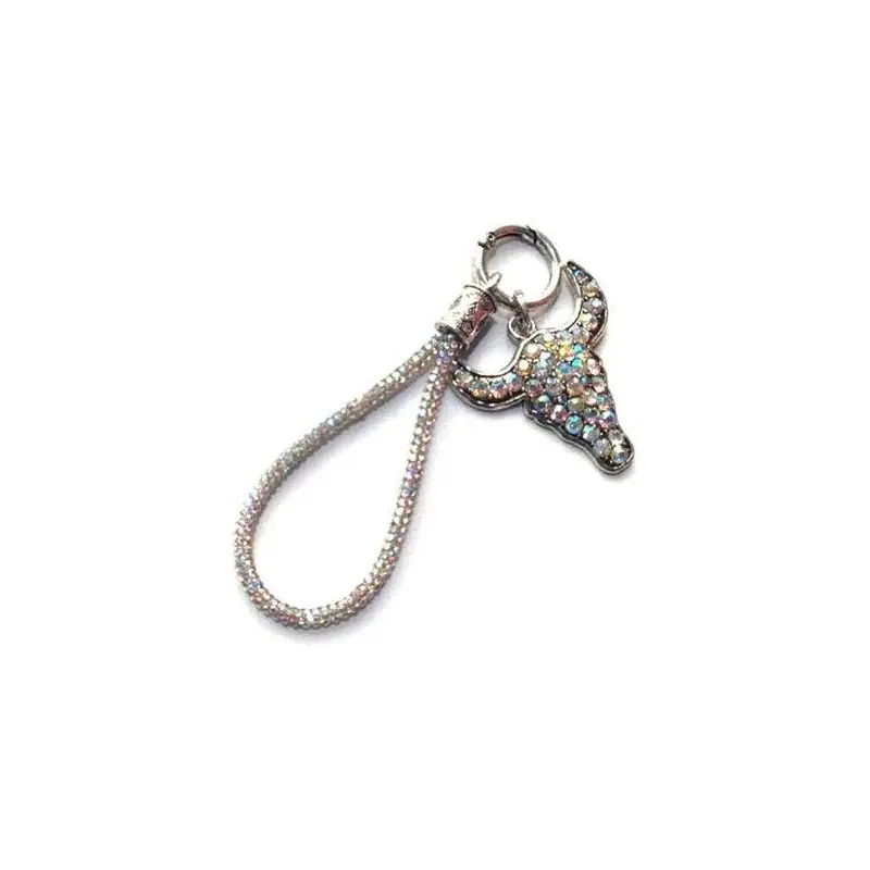Snowing West Crystal Steer Head Keychain