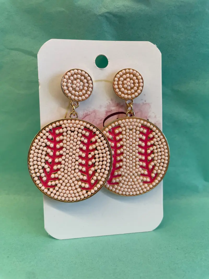 Softball-Inspired Sporty Earrings