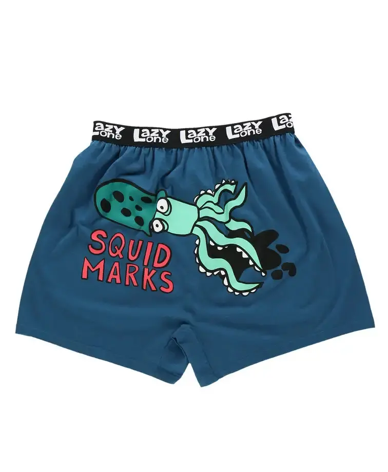 Squid Marks Ocean-Humor Boxer Briefs