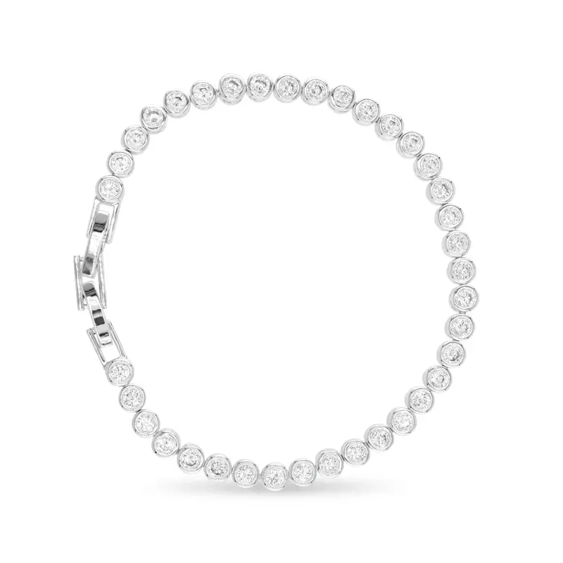 Sterling Silver Solitaire Diamond Tennis Bracelet