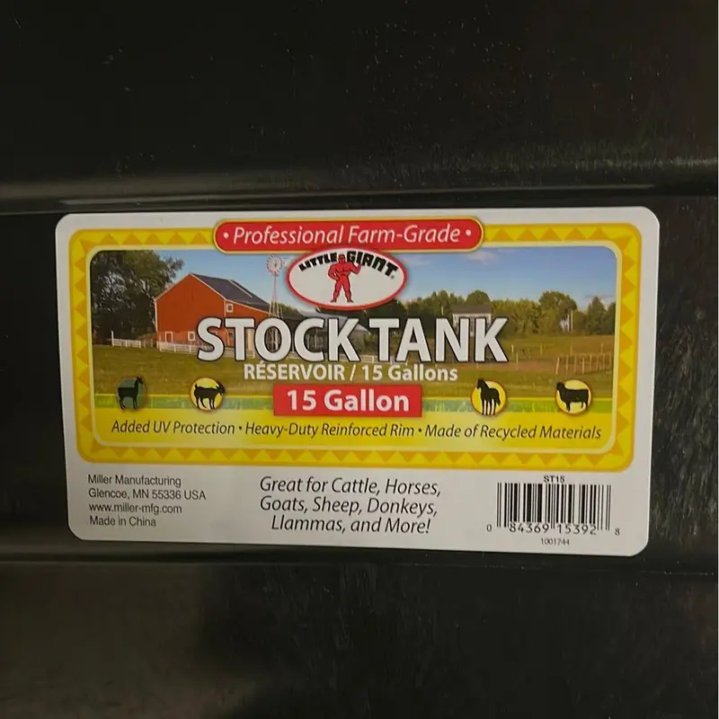 Stock Tank Oval 15-Gallon Galvanized Trough (ST15)