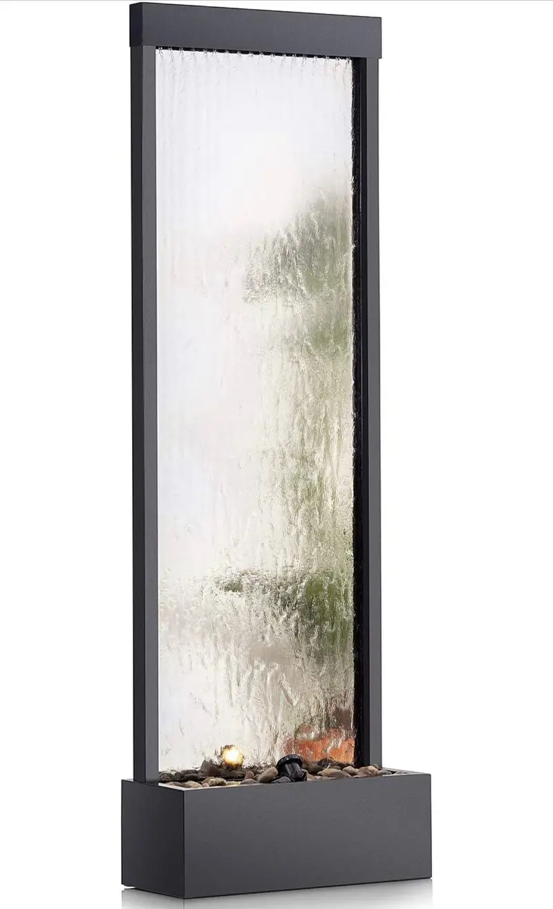 Stone-Embedded Fountain with Integrated LED Base (Base Only)