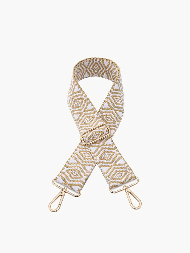 Tan Diamond-Embossed Guitar Strap