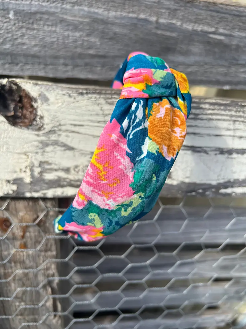 Teal Floral Headband for Everyday Elegance