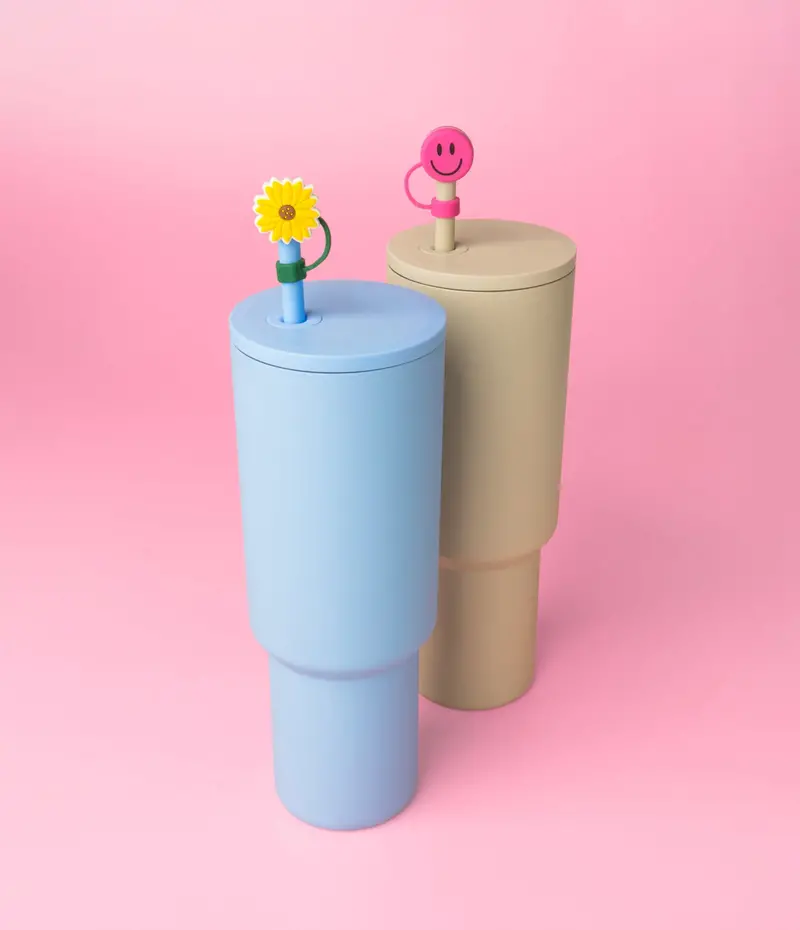 Thirst Trap Silicone Straw Toppers Set