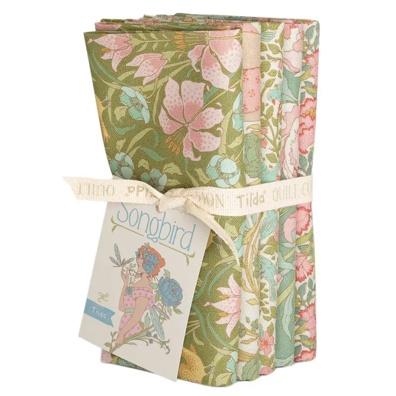 Tilda Songbird Fat Quarter Bundle – Green Collection (5 pcs)