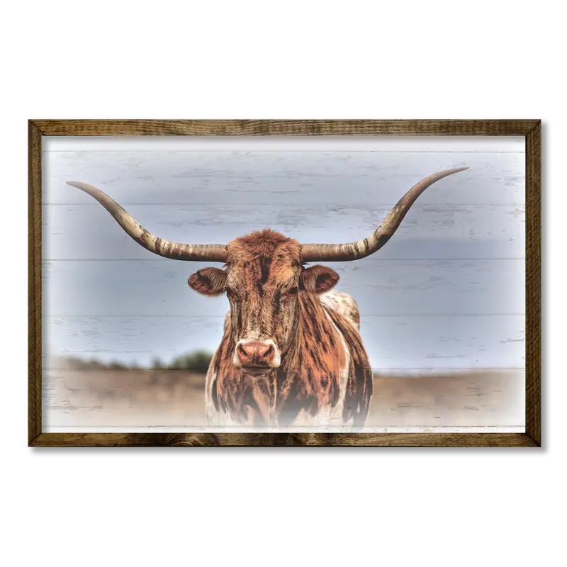 Timberland Frame Art Print: Longhorn Silhouette