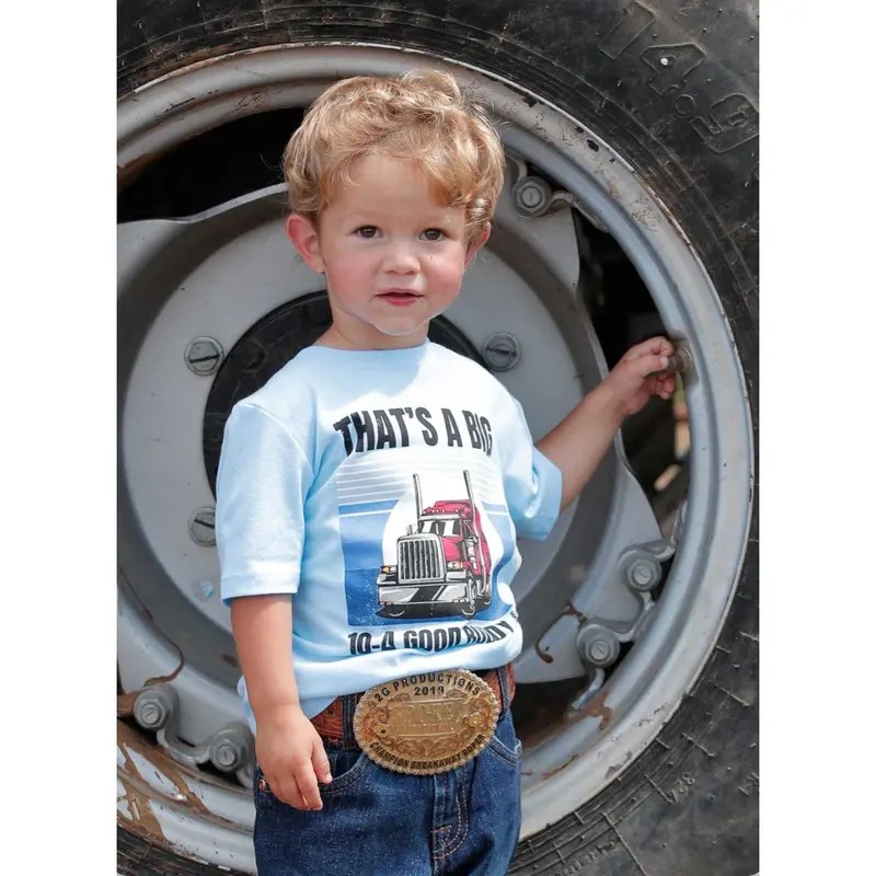 Toddler Big 10-4 Light Blue Crew Neck T-Shirt