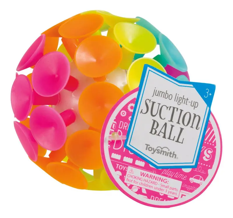 Toysmith Light-Up Jumbo Suction Ball – Glow-in-the-Dark Play