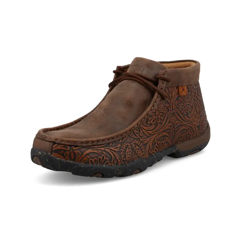 Twisted X Brown & Tooled Chukka Driving Mocassin