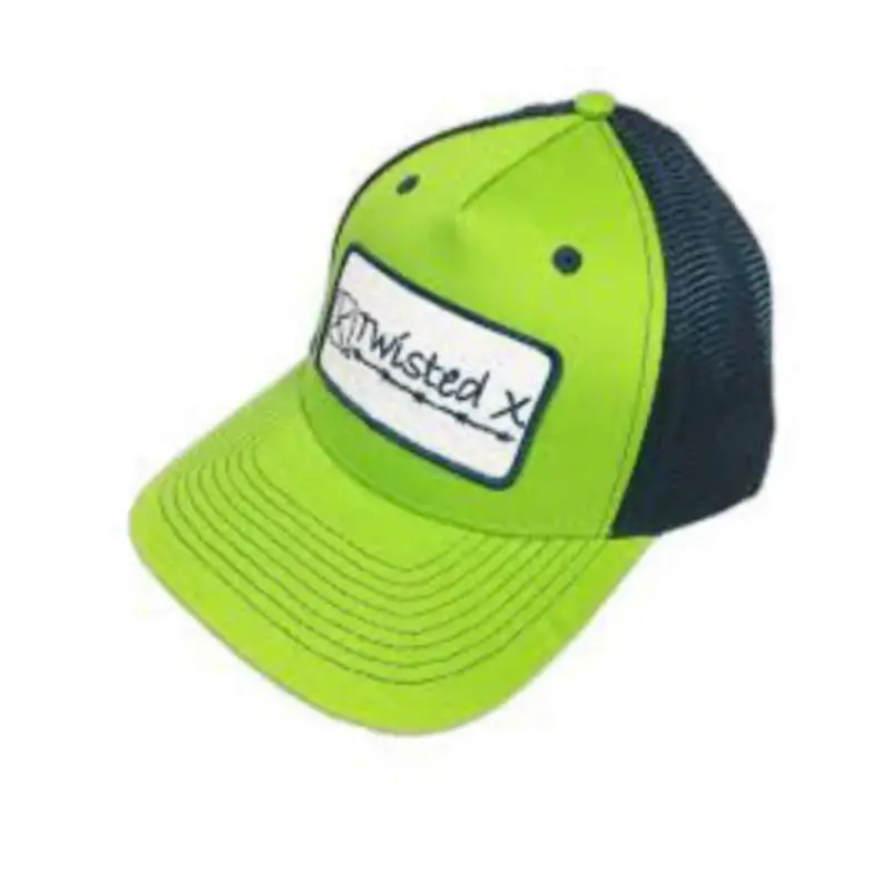 Twisted X Lime Green and Teal Snapback Cap with White Logo (XC-34)