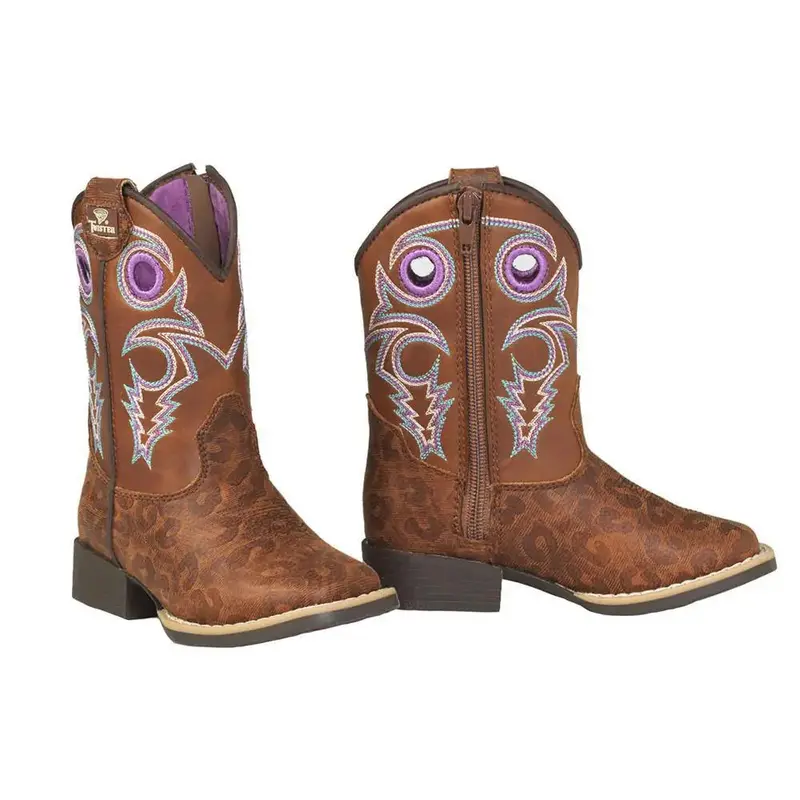 Twister Leopard Print Square-Toe Toddler Cowboy Boots (443003502)