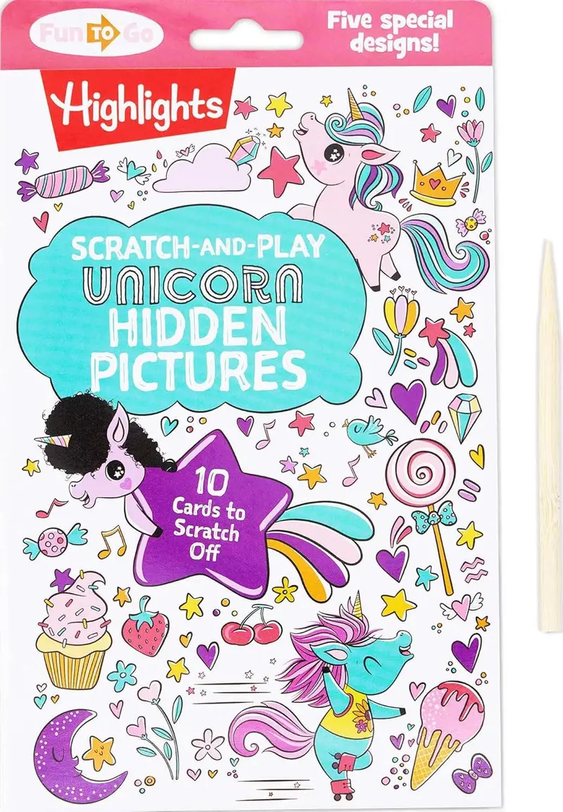 Unicorn Scratch-and-Reveal Hidden Pictures