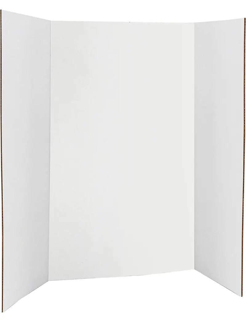 White Tri-Fold Display Board – Presentation & Science Fair Use