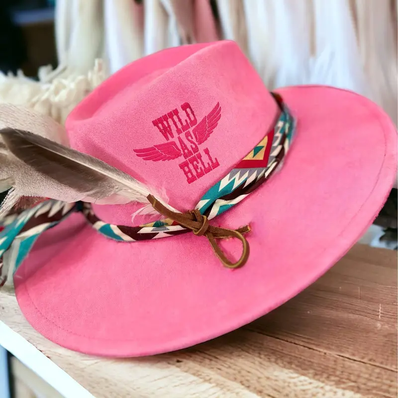 Wild Indigo Bold ‘Wild As Hell’ Burned Leather Cowboy Hat