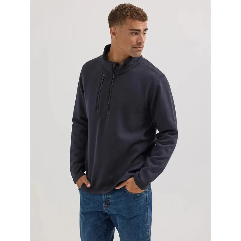 Wrangler Flame-Resistant Quarter-Zip Pullover in Jet Black