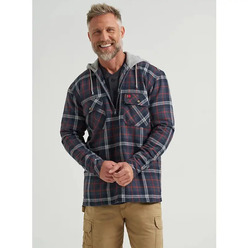 Wrangler Riggs Hooded Flannel Jacket – Insulated Workwear Style