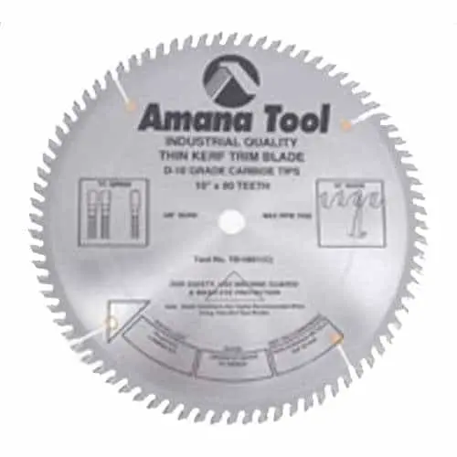 Amana Tool Tb86401 Thin-Kerf Circular Saw Blade – 8", 64T, Tcg Grind 1